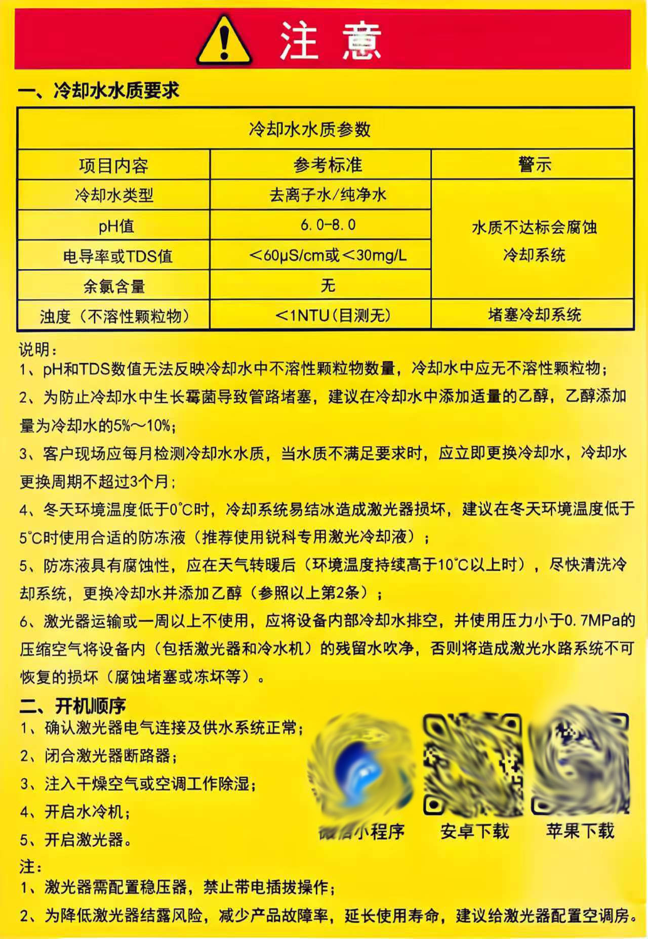 设备使用说明不干胶标签